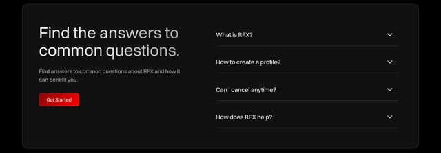 RFX FAQ Accordion Preview