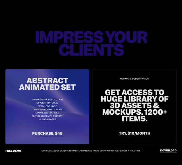 Glass 3D Shapes Pricing Table Preview