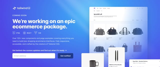 Tailwind UI Ecommerce Newsletter Preview