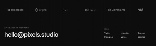 Pixels Studio Client Logo Row Section