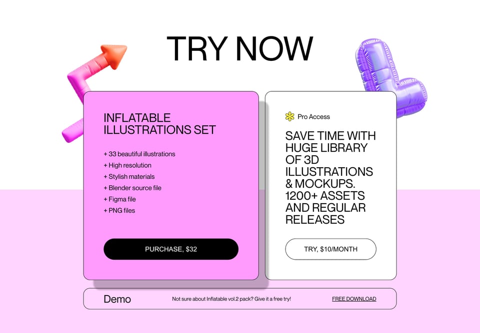 Pricing Table section on Inflatable vol.2 section design