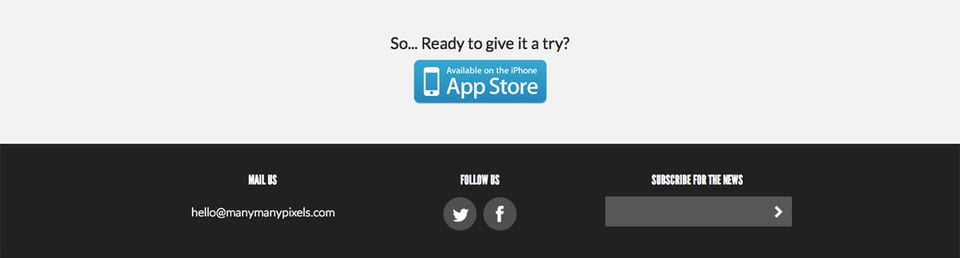 Newsletter section on iTrackMyTime iPhone App section design