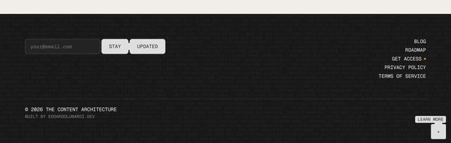 The Content Architecture Footer Preview