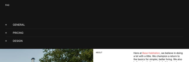 Base Habitation FAQ Accordion Preview