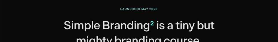 Eyebrow Text section on Simple Branding Course by Ention section design