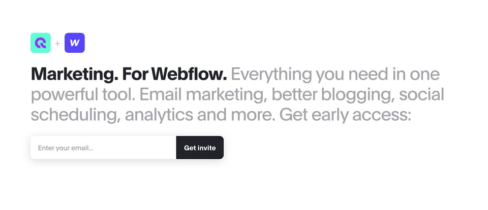 Waitlist or Beta Sign Up section on Audienceful section design
