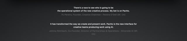 Pactto Testimonials Preview