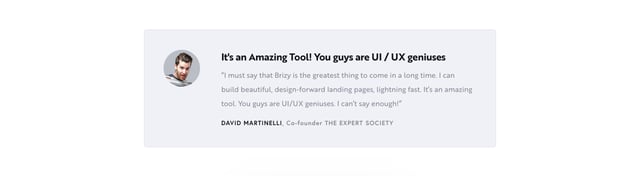 Brizy Cloud Testimonials Preview