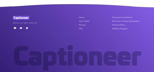 Captioneer Big Footer Preview