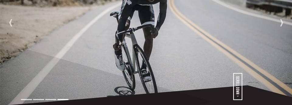 Scroll Hint section on Leader Bikes x Undefeated racing team section design