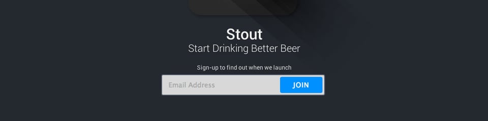 Waitlist or Beta Sign Up section on Stout section design