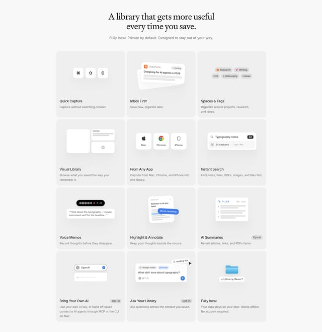 Bento Grid - Features section