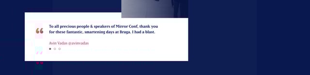 Mirror Conf 2017 Testimonial Slider Preview