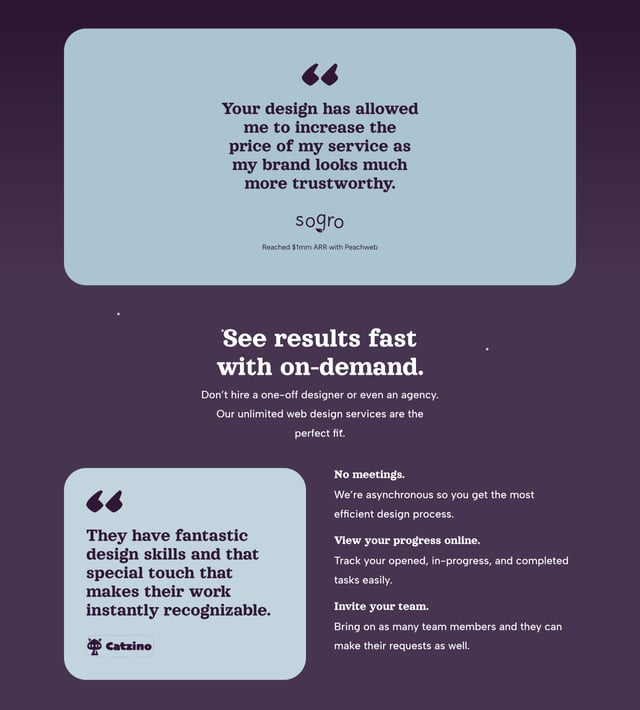 Peachweb Testimonials Preview