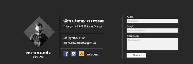 Västra Ämterviks Bryggeri Contact Form Preview