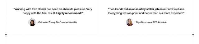 Two Hands Testimonials Preview