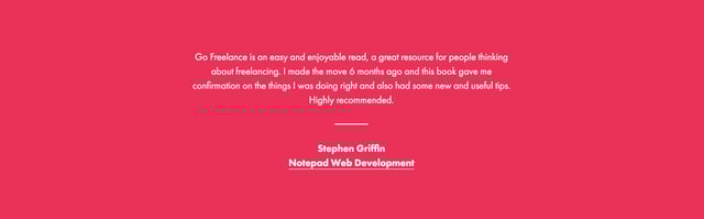 Go Freelance eBook Testimonials Preview