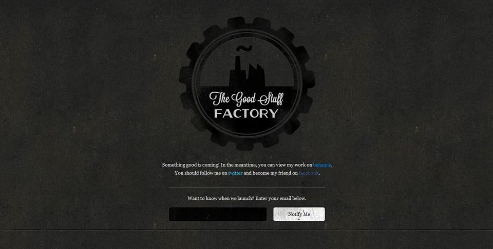 Waitlist or Beta Sign Up section on The Good Stuff Factory section design