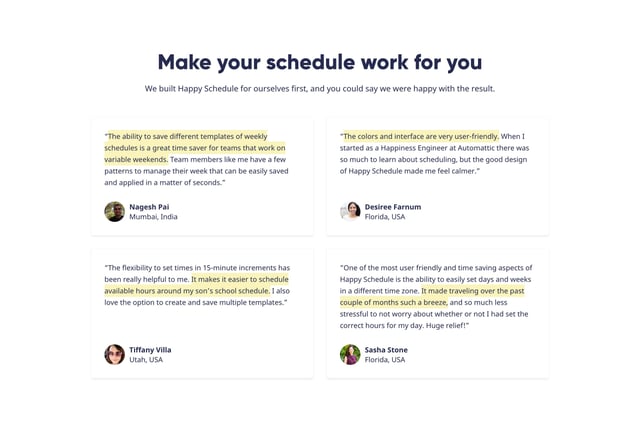 Happy Tools Testimonials Preview