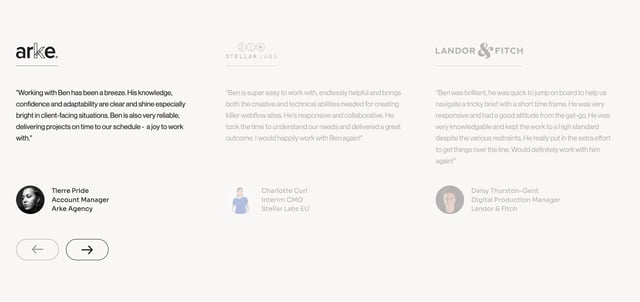 Shrink Studio Testimonial Slider Preview