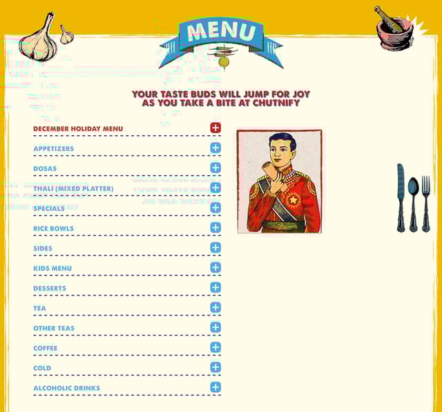 Chutnify Food & Drinks Menu Section