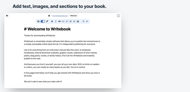 Writebook Screenshots Preview