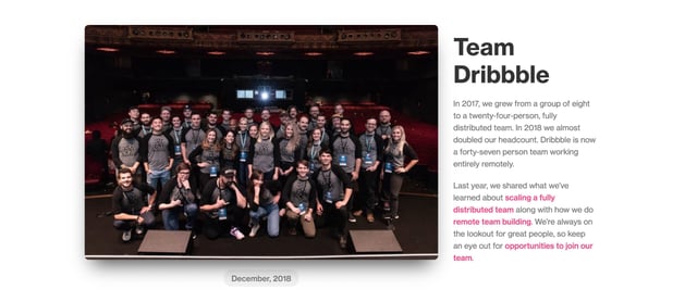 Dribbble 2018 Year in Review Team Preview