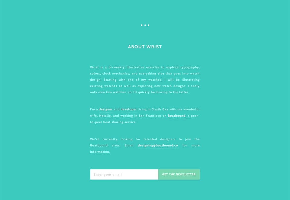 Newsletter section on Wrist section design