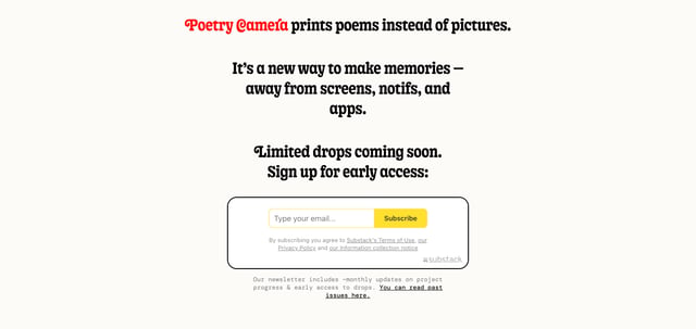 Poety Camera Newsletter Preview