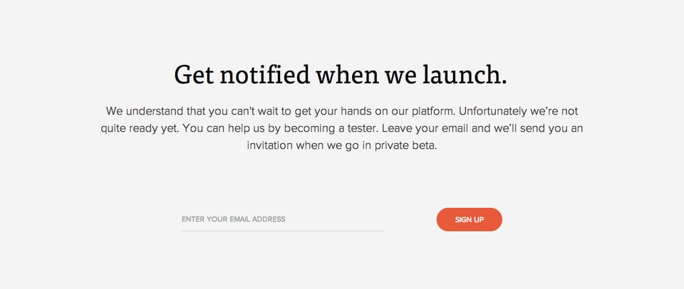 Waitlist or Beta Sign Up section on Plannr section design