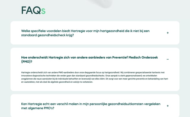 Hartregie FAQ Accordion Preview