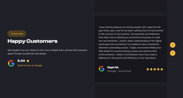 Melbourne Web Studio Testimonial Slider Preview