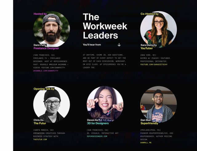Winter Workweek Speaker List Preview