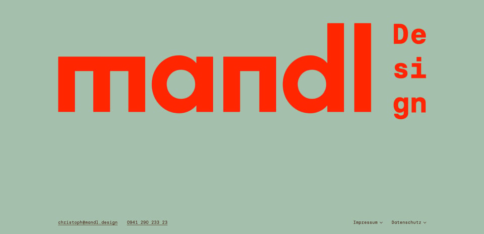 Footer section on Christoph Mandl section design