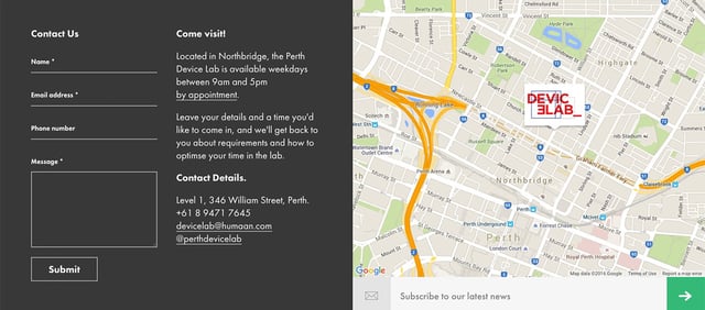 Device Lab Perth Contact Form Preview