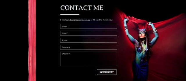 Amanda Conti Contact Form Preview