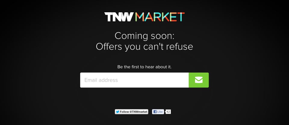 Waitlist or Beta Sign Up section on TNW Market section design