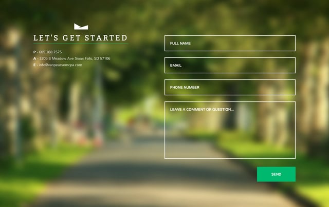 Van Peursem CPA Contact Form Preview