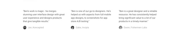 Ben Bate Testimonials Preview