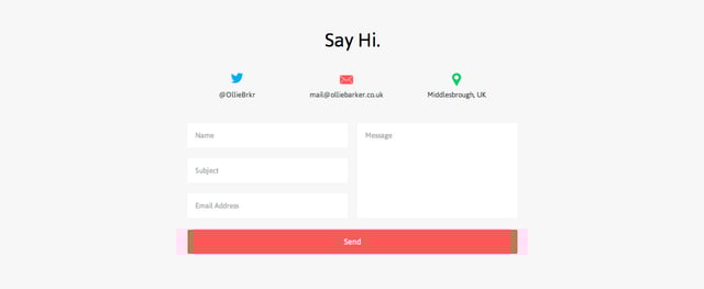 Ollie Barker Contact Form Preview