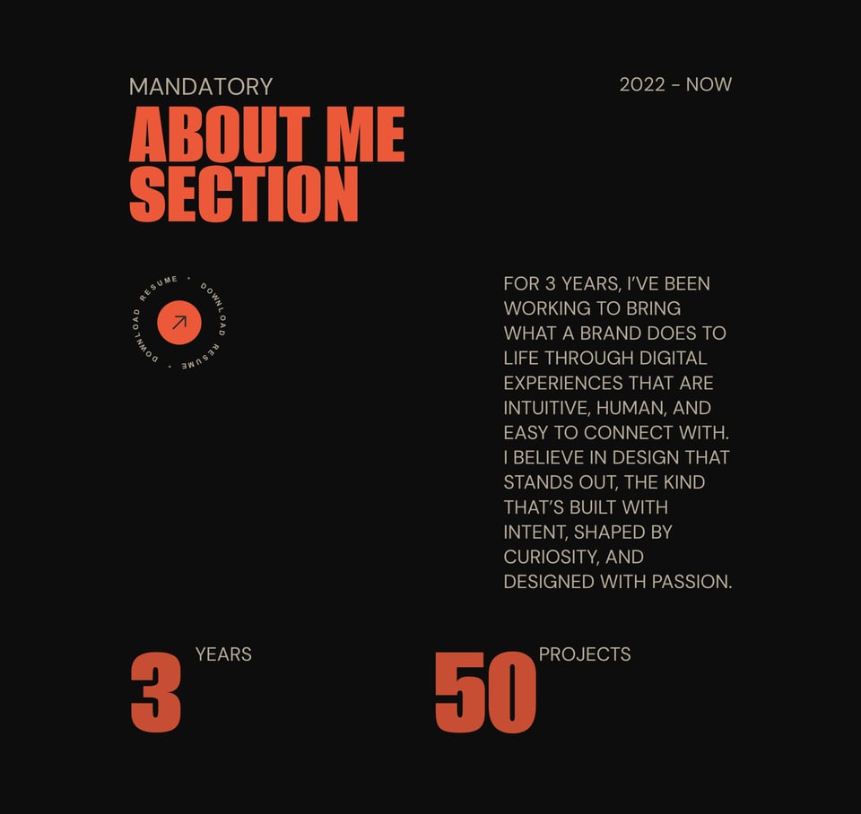 Biography section on Anesh Kangutkar section design