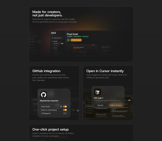 Openable Bento Grid Section