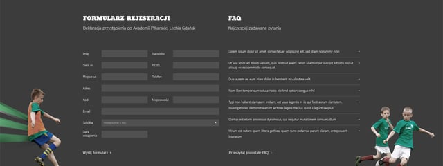 LOTOS Young Footballers Promotion Programme Contact Form Preview
