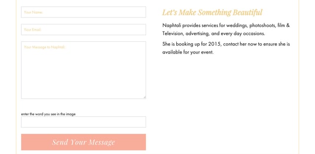 Naphtali Carleton Makeup Contact Form Preview