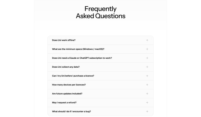 FAQ Accordion section