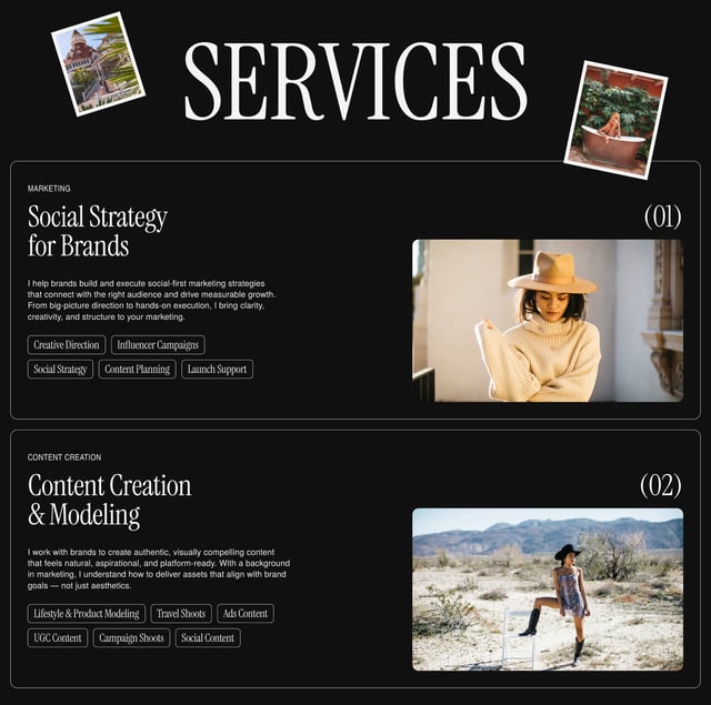 Services List section