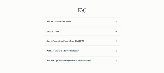 Comet – Student Access FAQ Accordion Preview