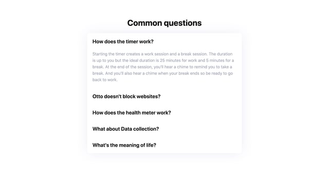 Otto FAQ Accordion Preview