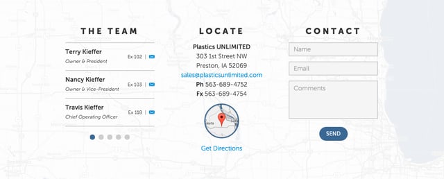 Plastics Unlimited Contact Form Preview