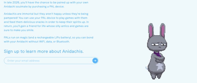 Anidachi Waitlist or Beta Sign Up Preview